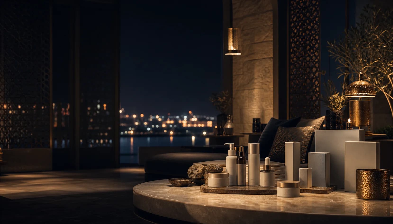 Middle Eastern luxury beauty setting for Japan-made cosmetics development